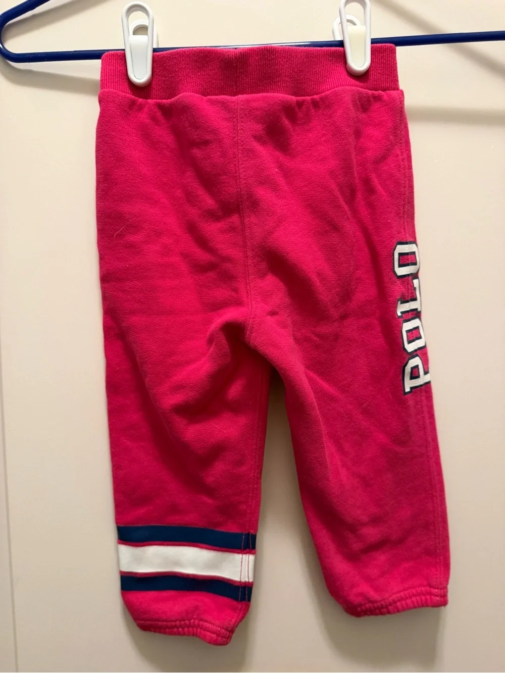 Ralph Lauren Hot Pink Fleece Joggers with Side Logo